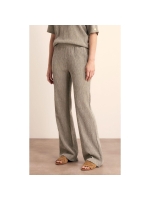 Tramontana Crinkled Wide-Leg Trousers 006156 Aloe melange