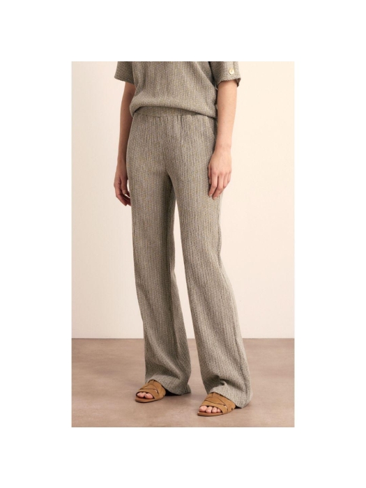 Tramontana Crinkled Wide-Leg Trousers 006156 Aloe melange