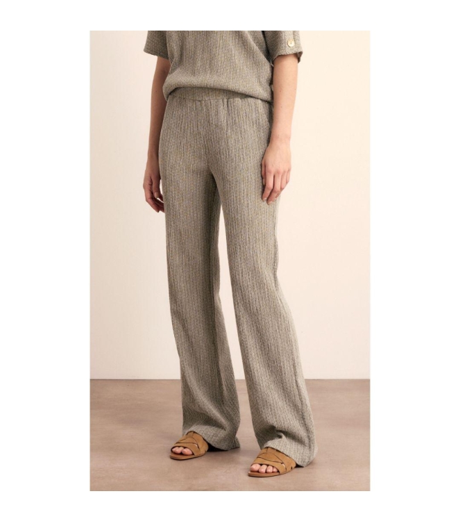 Tramontana Crinkled Wide-Leg Trousers 006156 Aloe melange