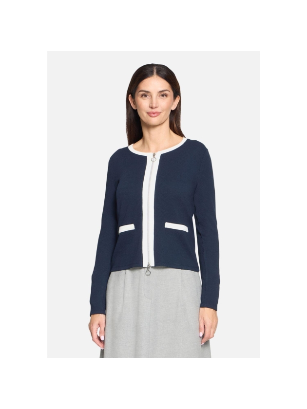 Betty Barclay Shirt Jacke Kurz 1/1 Arm 8911 Patch dark blue/cream