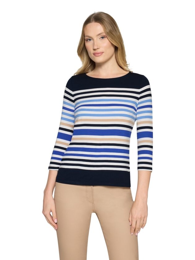 Betty Barclay Shirt Kurz 3/4 Arm 8813 Dark blue/cream