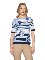 Betty Barclay Shirt Kurz 1/2 Arm 8811 Blue/cream