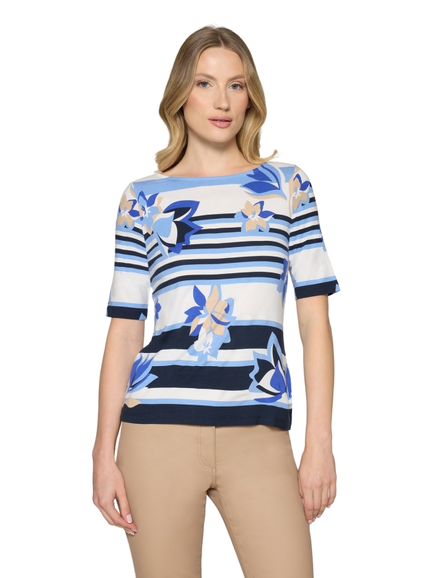 Betty Barclay Shirt Kurz 1/2 Arm 8811 Blue/cream
