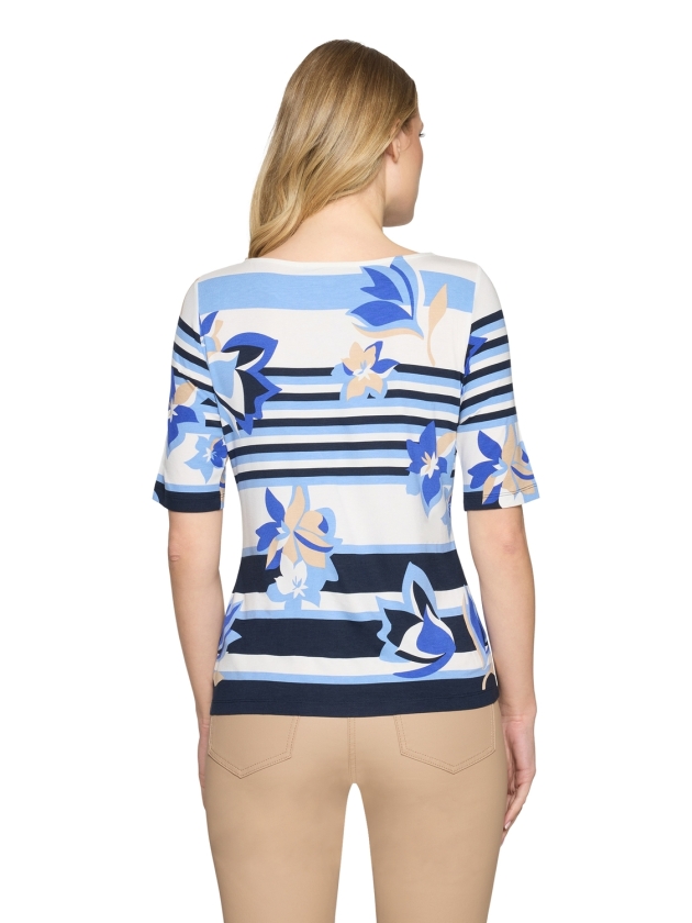 Betty Barclay Shirt Kurz 1/2 Arm 8811 Blue/cream