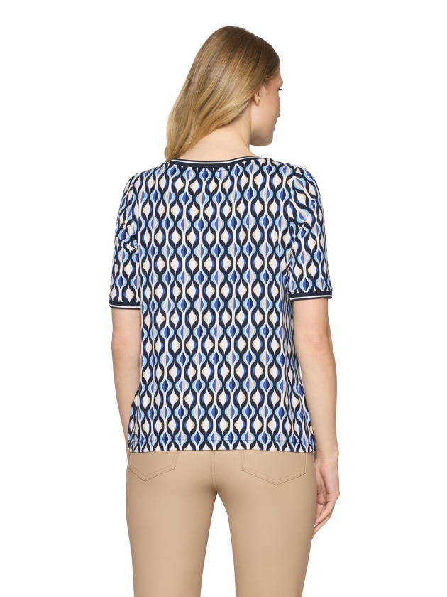 Betty Barclay Shirt Kurz 1/2 Arm 8811 Blue/cream
