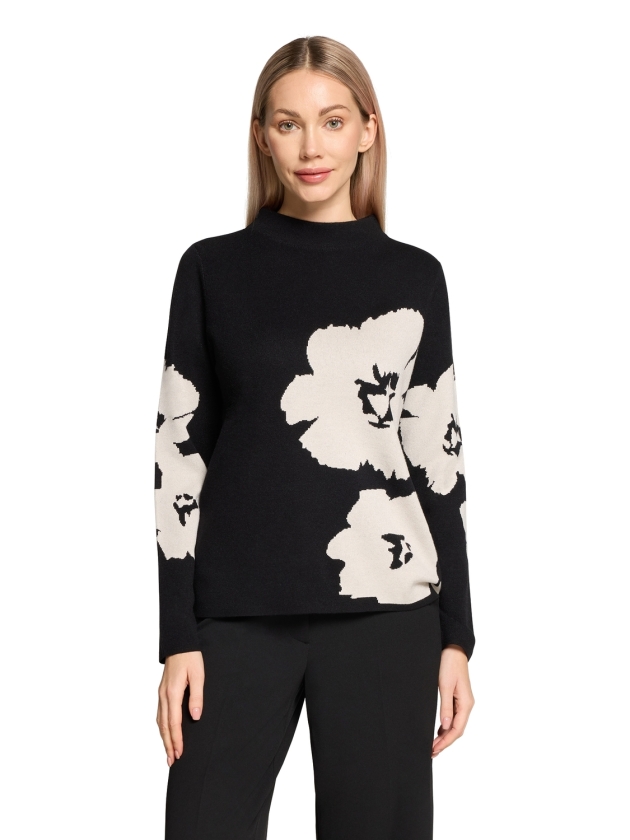 Betty Barclay Strickpullover Kurz 1/1 Arm 9911 Patch black/cream