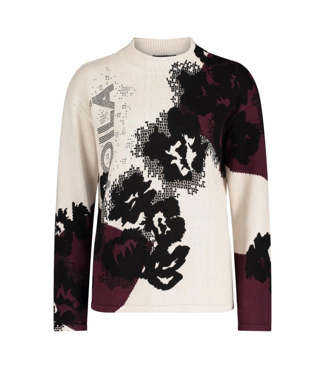 Betty Barclay Strickpullover Kurz 1/1 Arm 4918 Patch dark red/cream