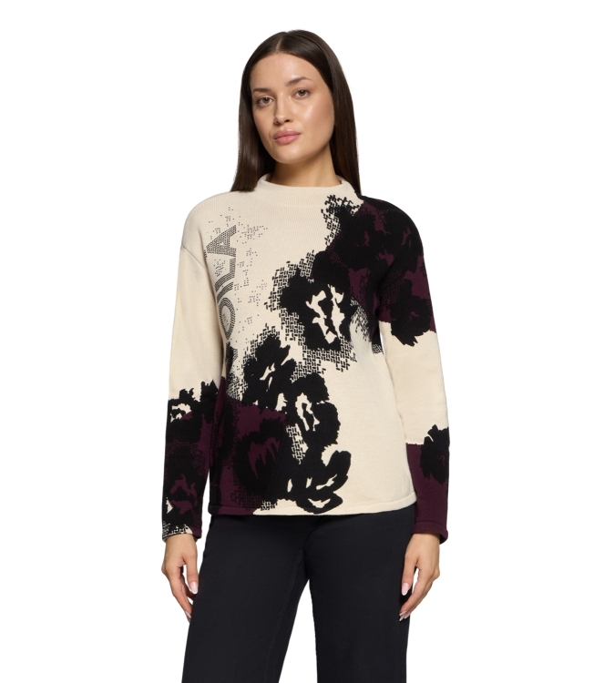 Betty Barclay Strickpullover Kurz 1/1 Arm 4918 Patch dark red/cream