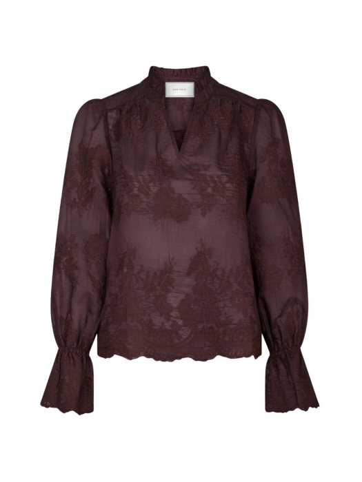 Neo Noir Amara big embroidery blouse 174 Burgundy