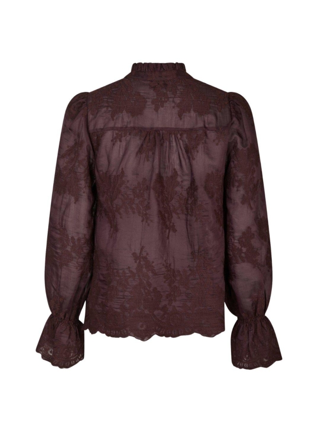 Neo Noir Amara big embroidery blouse 174 Burgundy
