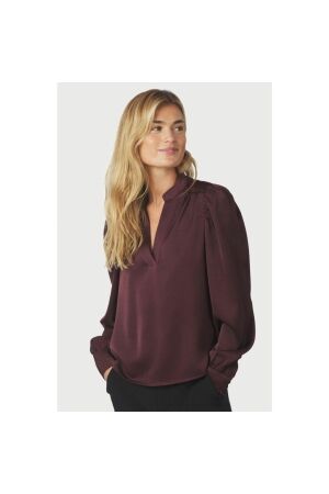 Neo Noir Rosslyn heavy sateen blouse 174 Burgundy