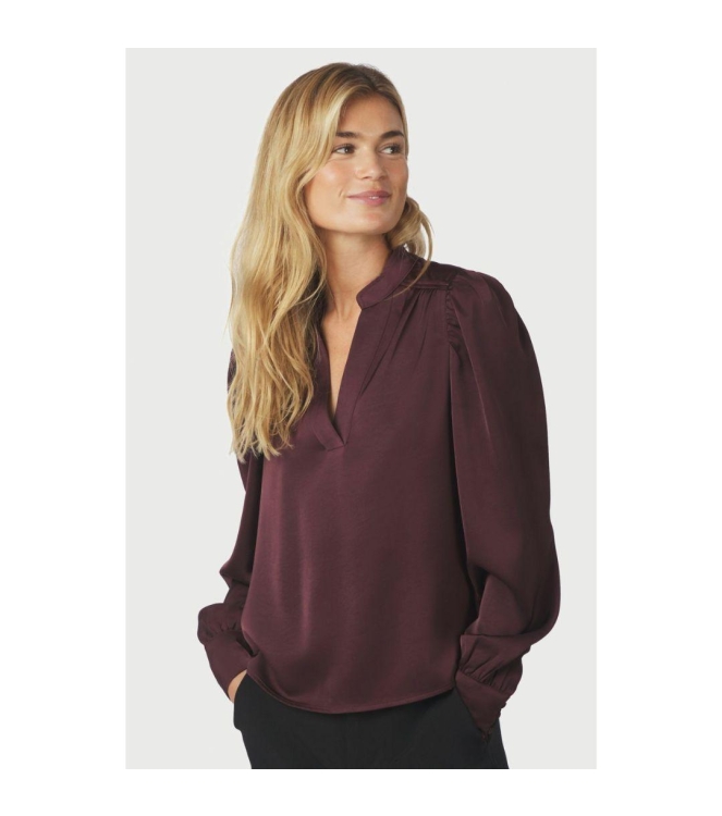 Neo Noir Rosslyn heavy sateen blouse 174 Burgundy