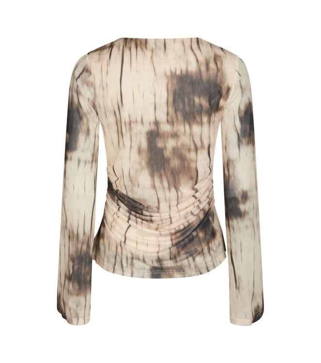 Neo Noir Lenida faded mesh blouse 306 Dusty brown