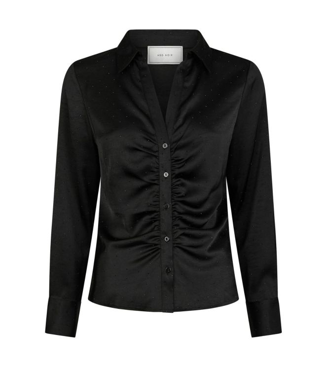 Neo Noir Christy heavy sateen bedaz shirt 100 Black