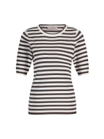 Studio Anneloes Luna ssl stripe pullover 1187 off white/espresso