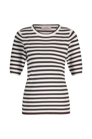 Studio Anneloes Luna ssl stripe pullover 1187 off white/espresso