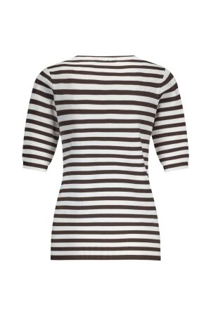 Studio Anneloes Luna ssl stripe pullover 1187 off white/espresso