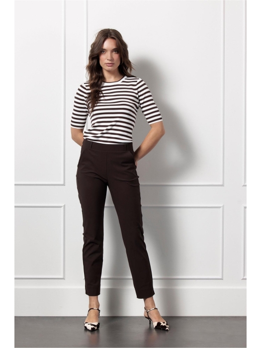 Studio Anneloes Luna ssl stripe pullover 1187 off white/espresso