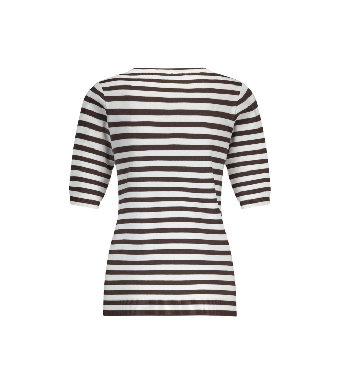 Studio Anneloes Luna ssl stripe pullover 1187 off white/espresso