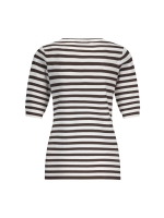 Studio Anneloes Luna ssl stripe pullover 1187 off white/espresso