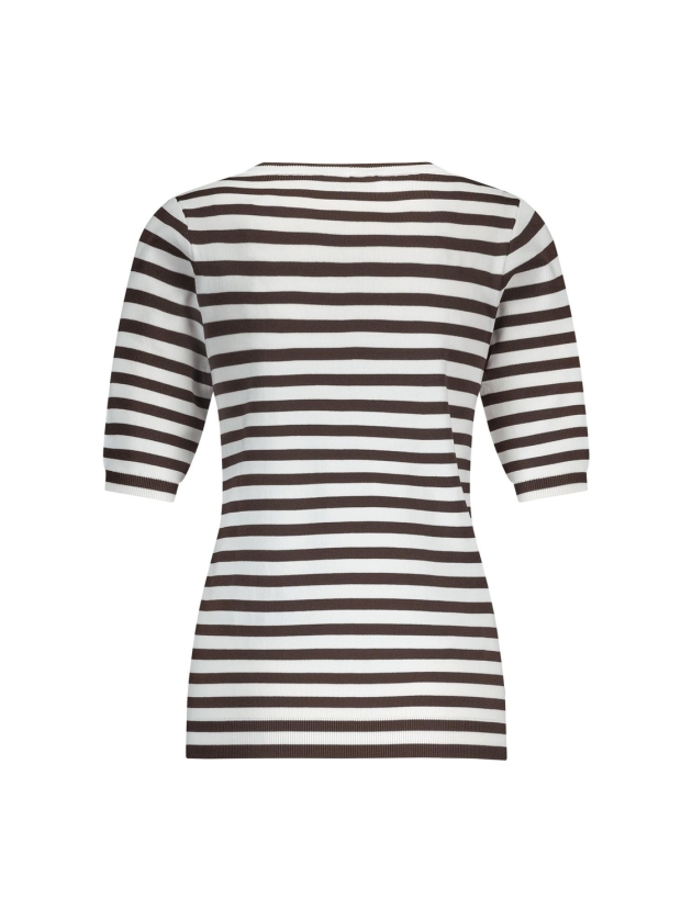 Studio Anneloes Luna ssl stripe pullover 1187 off white/espresso
