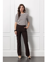 Studio Anneloes Luna ssl stripe pullover 1187 off white/espresso