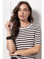 Studio Anneloes Luna ssl stripe pullover 1187 off white/espresso