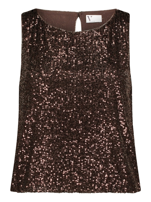 Vera Mont Shirt Kurz ohne Arm 7409 Espresso brown