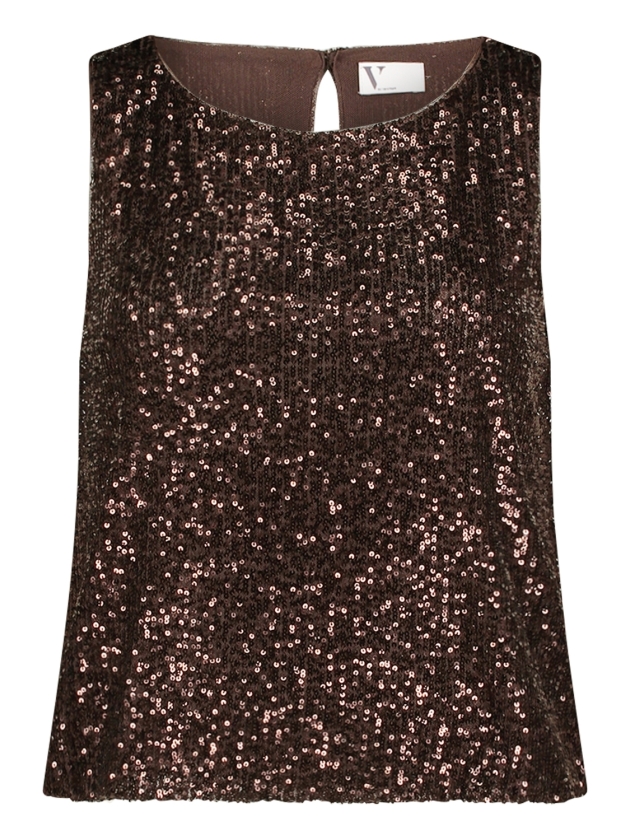 Vera Mont Shirt Kurz ohne Arm 7409 Espresso brown