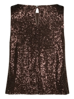 Vera Mont Shirt Kurz ohne Arm 7409 Espresso brown