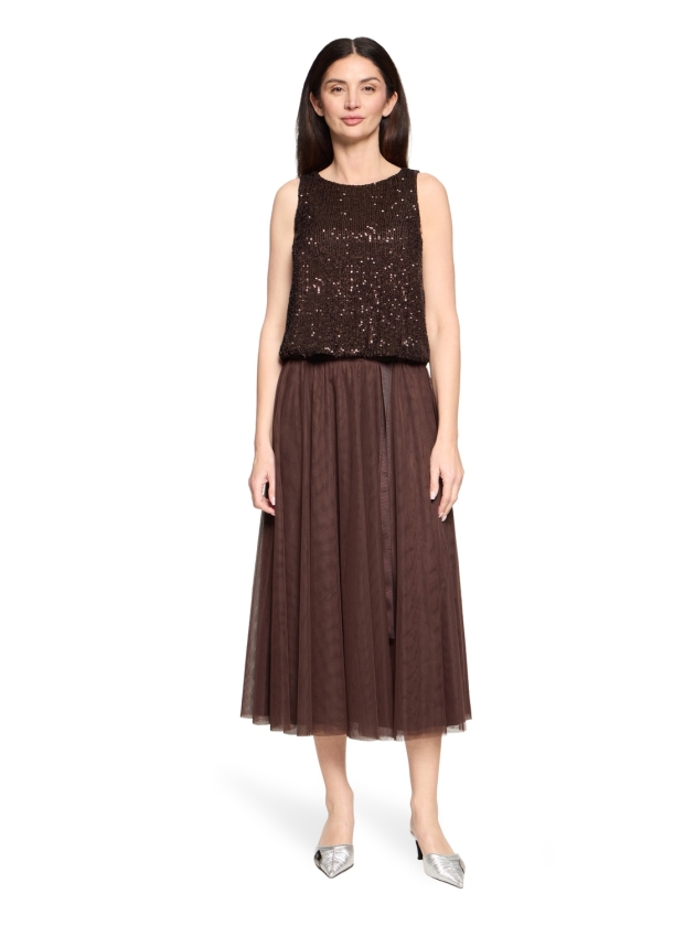 Vera Mont Shirt Kurz ohne Arm 7409 Espresso brown