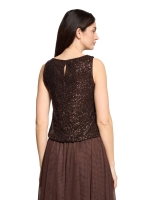 Vera Mont Shirt Kurz ohne Arm 7409 Espresso brown