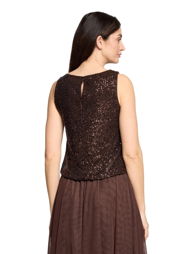 Vera Mont Shirt Kurz ohne Arm 7409 Espresso brown