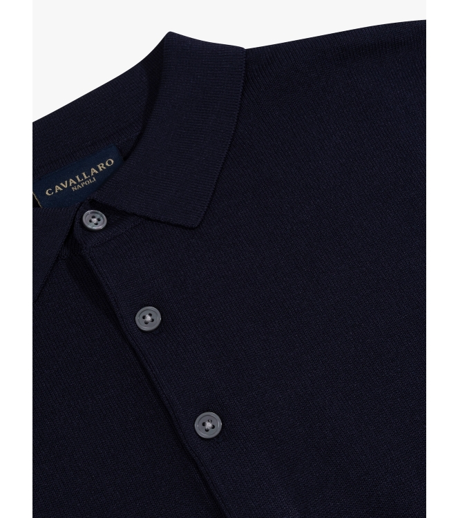 Cavallaro Milacio Long Sleeve Polo 699000 Dark blue