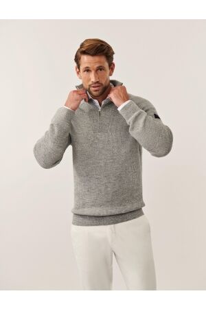Cavallaro Corsico Melange Half Zip Pullover 950000 Mid grey