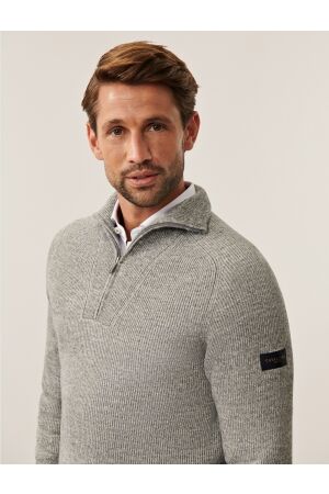 Cavallaro Corsico Melange Half Zip Pullover 950000 Mid grey