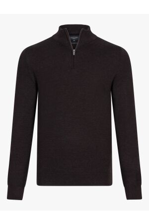 Cavallaro Merino Half Zip Pullover 898000 Dark brown