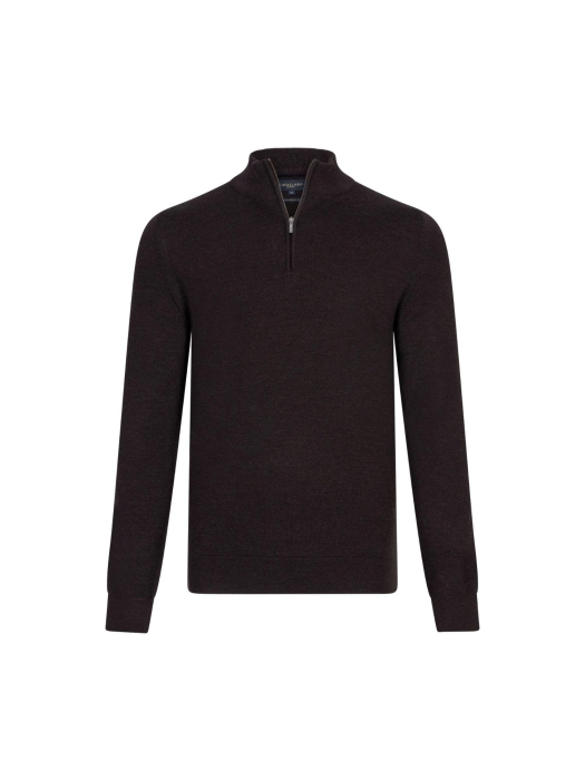 Cavallaro Merino Half Zip Pullover 898000 Dark brown