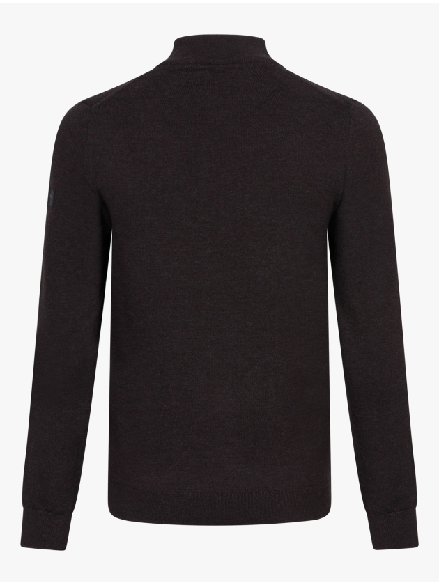 Cavallaro Merino Half Zip Pullover 898000 Dark brown