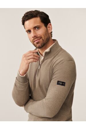Cavallaro Merino Half Zip Pullover 810000 Sand