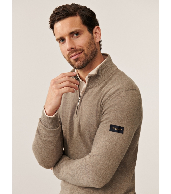 Cavallaro Merino Half Zip Pullover 810000 Sand