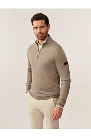 Cavallaro Merino Half Zip Pullover 810000 Sand