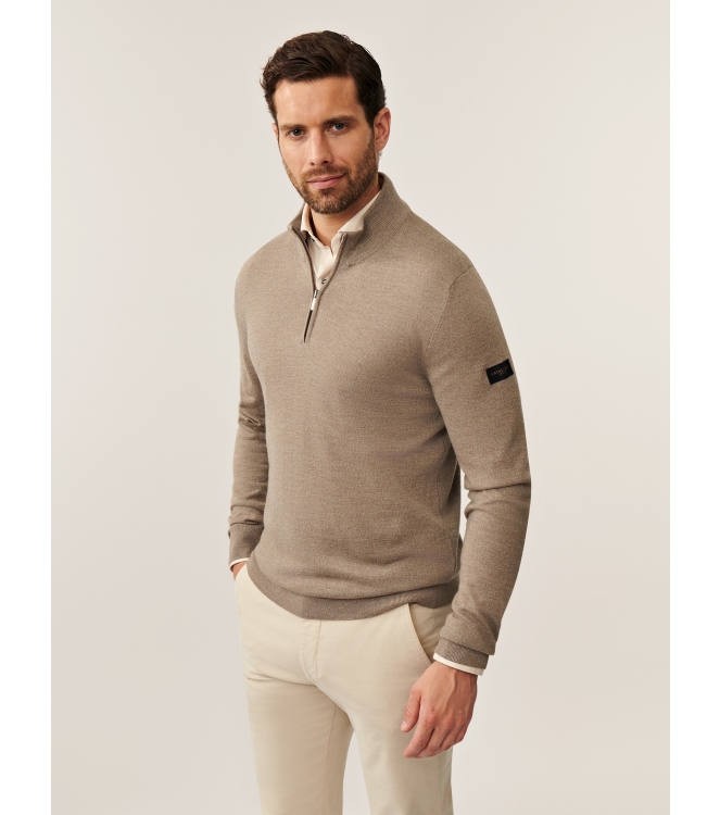 Cavallaro Merino Half Zip Pullover 810000 Sand