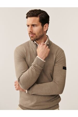 Cavallaro Merino Half Zip Pullover 810000 Sand