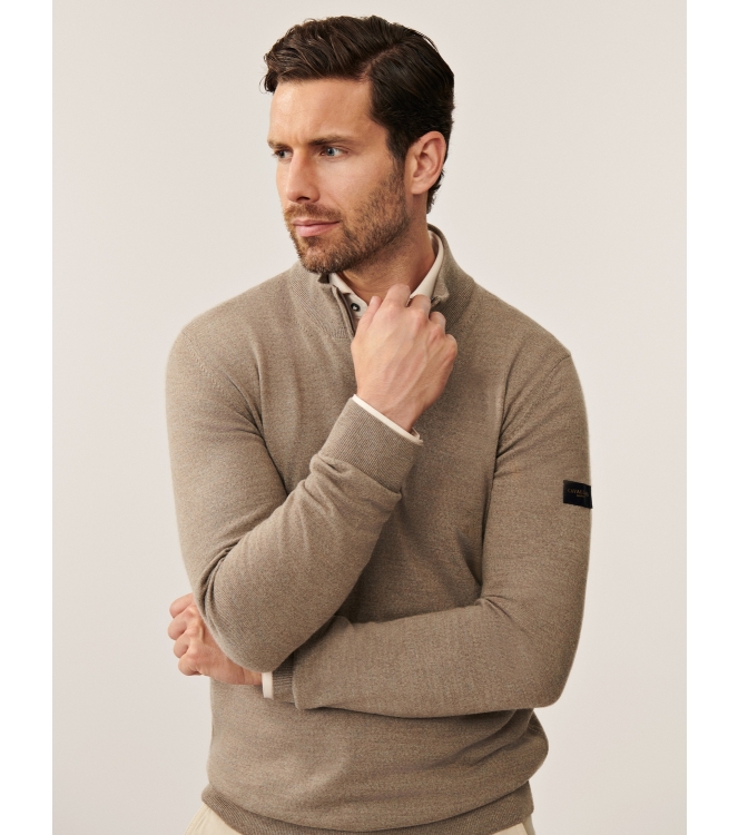 Cavallaro Merino Half Zip Pullover 810000 Sand