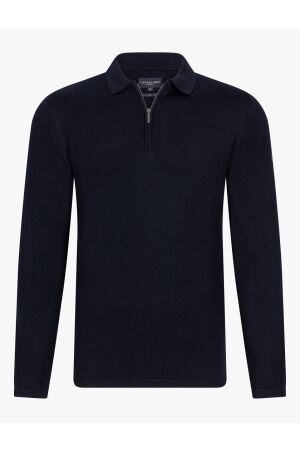 Cavallaro Merino Long Sleeve Zip Polo 699000 Dark blue