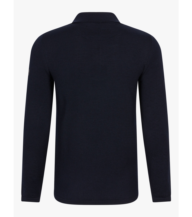 Cavallaro Merino Long Sleeve Zip Polo 699000 Dark blue