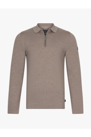 Cavallaro Merino Long Sleeve Zip Polo 810000 Sand