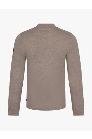 Cavallaro Merino Long Sleeve Zip Polo 810000 Sand