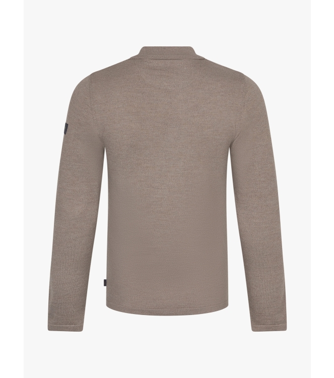Cavallaro Merino Long Sleeve Zip Polo 810000 Sand